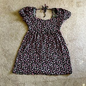 Lottie Moss. Small. Black dress with pink roses.